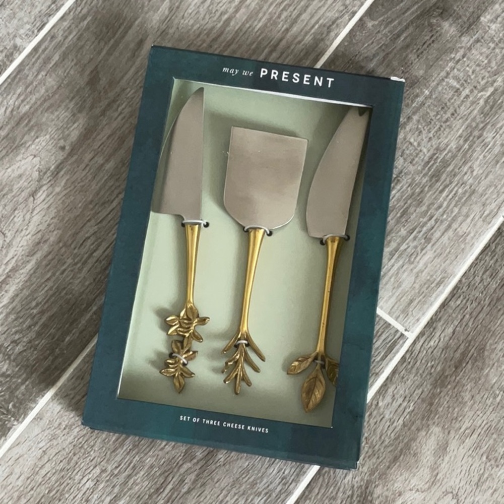 Anthropologie Herbiflora Cheese Knives Set/3 NWT - Picture 3 of 7
